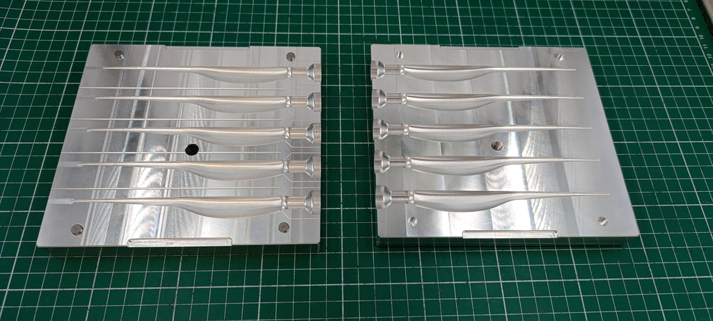 5" Jerk Shad Soft Plastic Mold - 5 Cavity CNC Aluminum