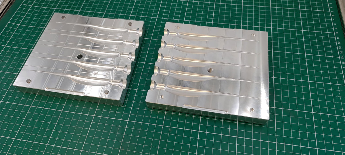 5" Jerk Shad Soft Plastic Mold - 5 Cavity CNC Aluminum