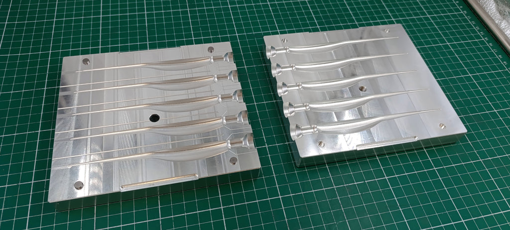 5" Jerk Shad Soft Plastic Mold - 5 Cavity CNC Aluminum