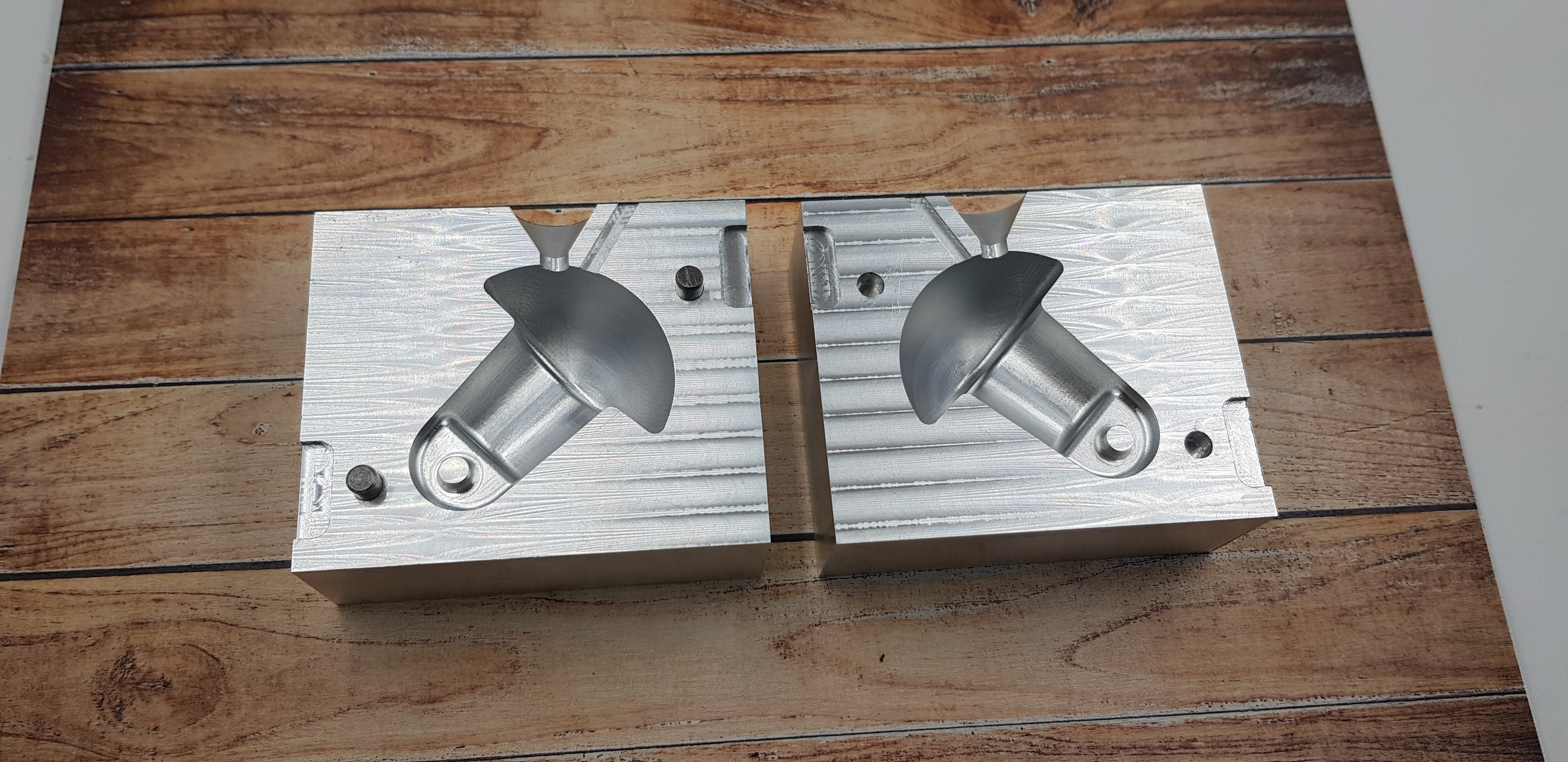 CNC machined aluminum molds for 12oz and 16oz decoy anchor mushroom lead weight