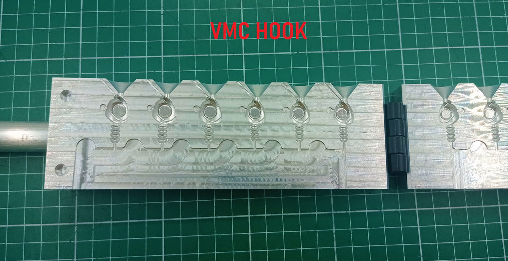 CNC machined swimbait jig head aluminum fishing mold with weights 3/8oz and 1/2oz