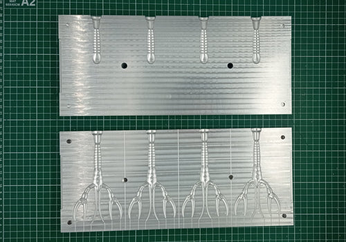 4.5" Crawfish Soft Plastic Lure Mold – 4 Cavity CNC Machined 6082 Aluminum Injection Mold