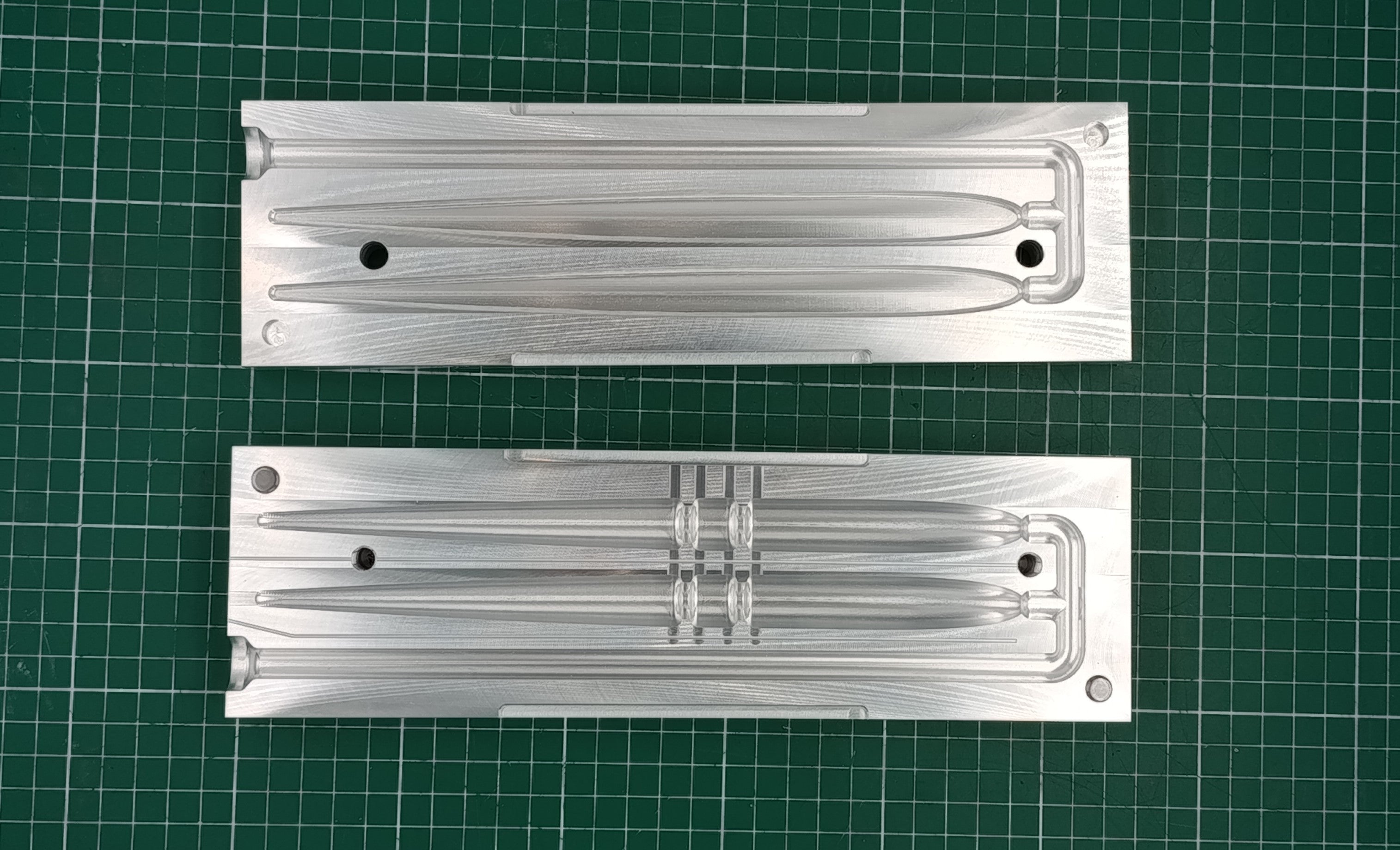 CNC machined two cavity 9 inch slug go lure aluminum mold