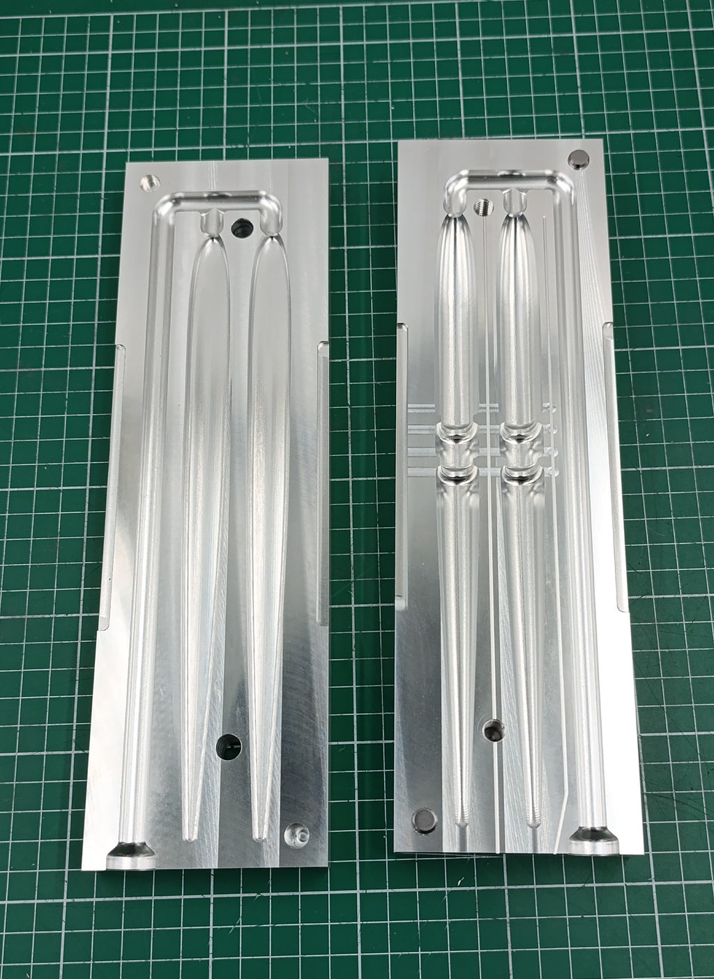 CNC machined two cavity 9 inch slug go lure aluminum mold
