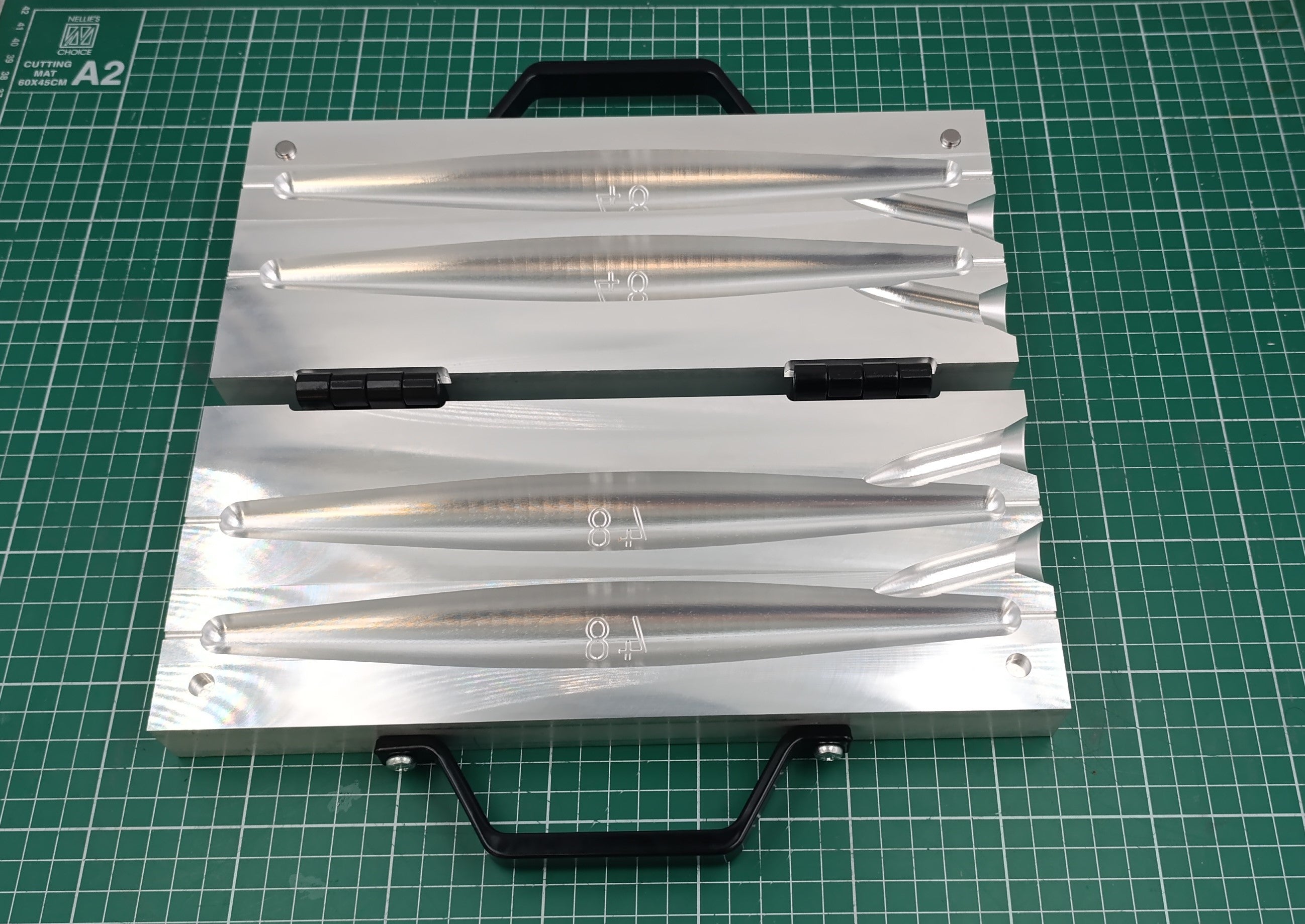 CNC machined two cavity 48oz Trolling sinker aluminum fishing mold