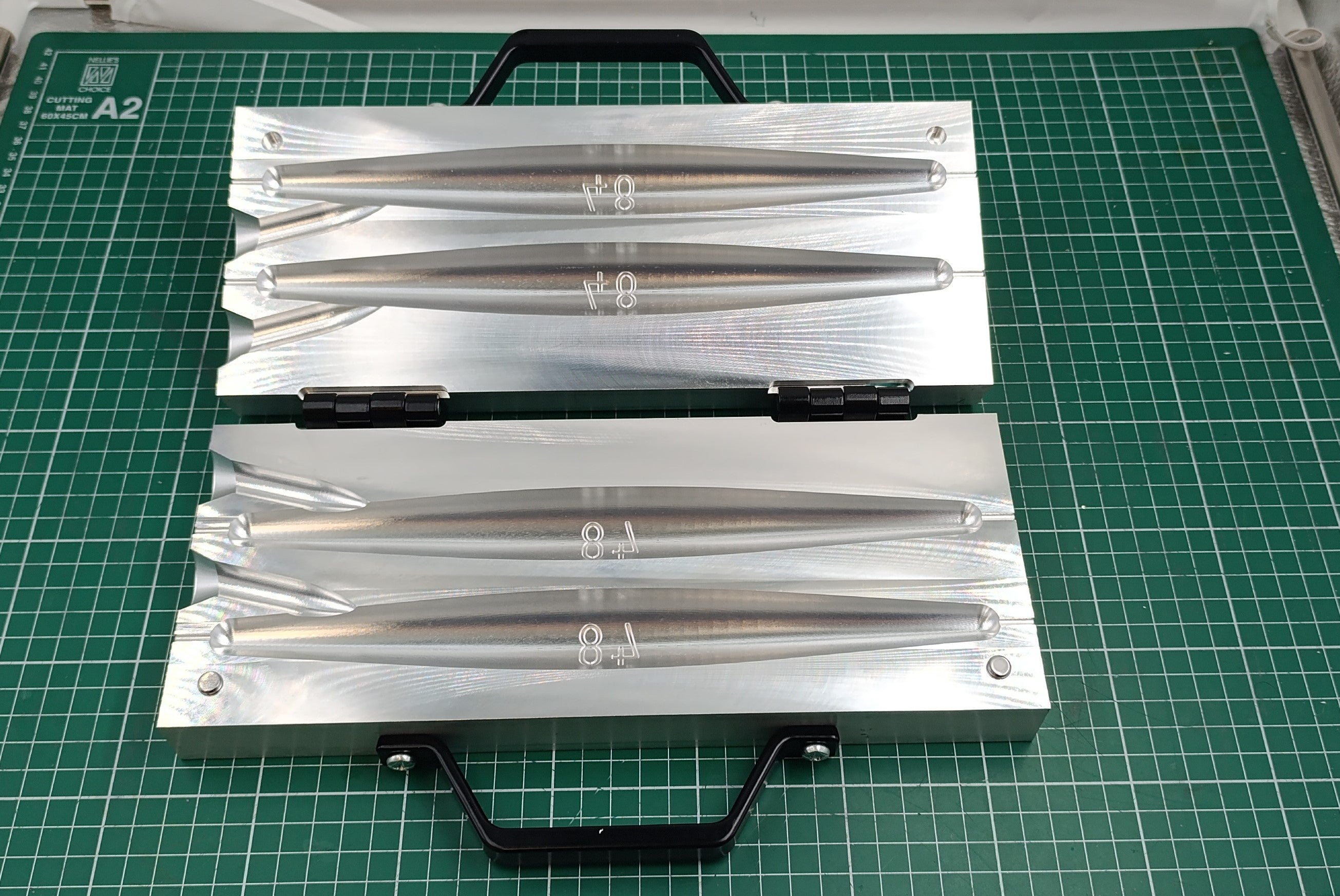 CNC machined two cavity 48oz Trolling sinker aluminum fishing mold