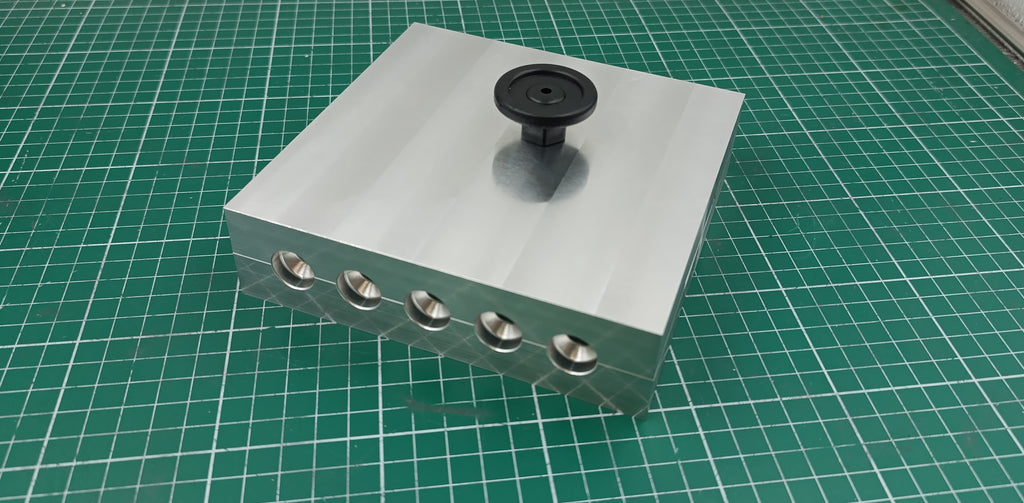 Five cavity CNC machined aluminum mold for 4.5" twitching shad lure production