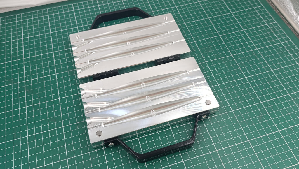 CNC machined aluminum three cavity 8oz Trolling sinker fishing mold