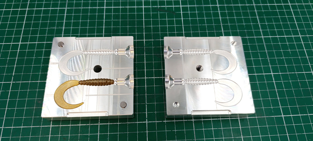 Grub twister lure CNC machined aluminum fishing mold, CNC machining services