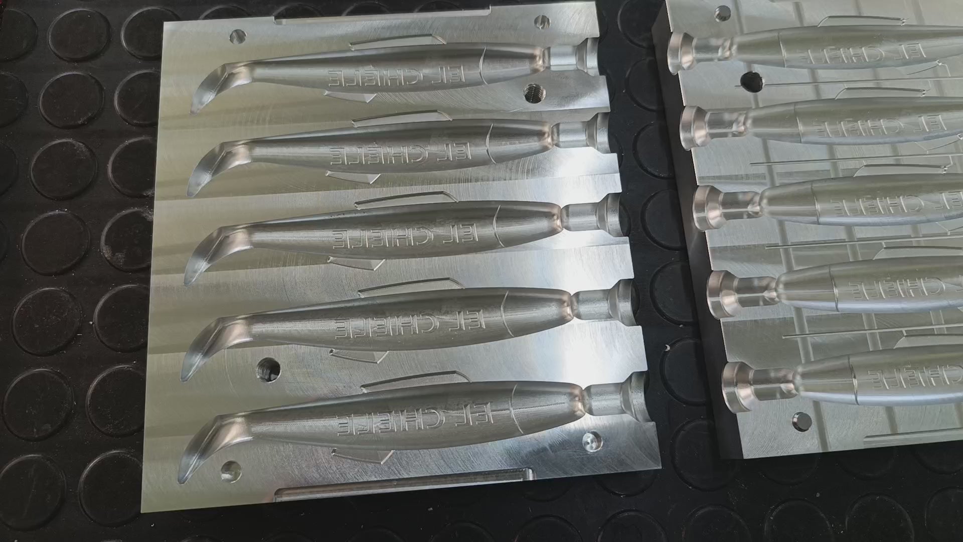 CNC machined aluminum mold for 4" cocahoe shad production