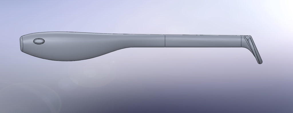 Five cavity CNC machined aluminum mold for 4.5" twitching shad lure production